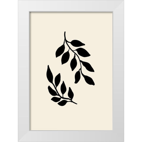 Black Twigs White Modern Wood Framed Art Print by Uppsala Studio