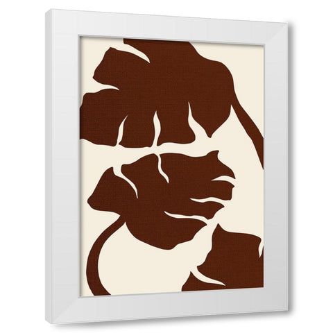 Monstera Canvas Brown White Modern Wood Framed Art Print by Uppsala Studio