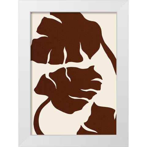 Monstera Canvas Brown White Modern Wood Framed Art Print by Uppsala Studio