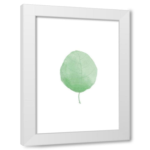 Single Leaf White Modern Wood Framed Art Print by Uppsala Studio