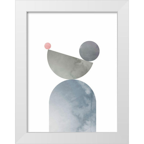 Geometrical Shapes 01 White Modern Wood Framed Art Print by Uppsala Studio