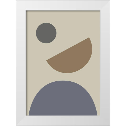 Geometrical Shapes White Modern Wood Framed Art Print by Uppsala Studio