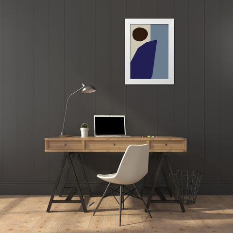 Color Blocks 02 Blue White Modern Wood Framed Art Print by Uppsala Studio