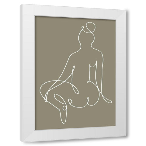 Sitting Down 02 White Modern Wood Framed Art Print by Uppsala Studio