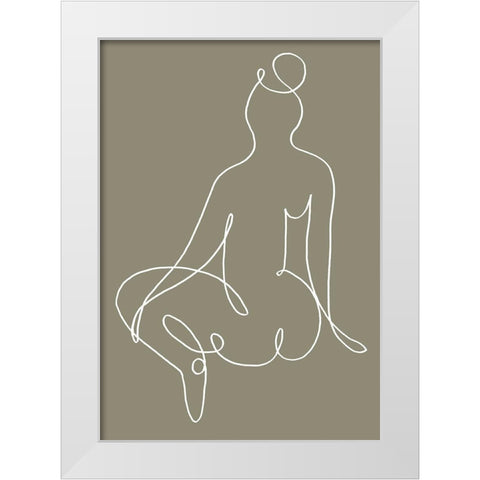 Sitting Down 02 White Modern Wood Framed Art Print by Uppsala Studio