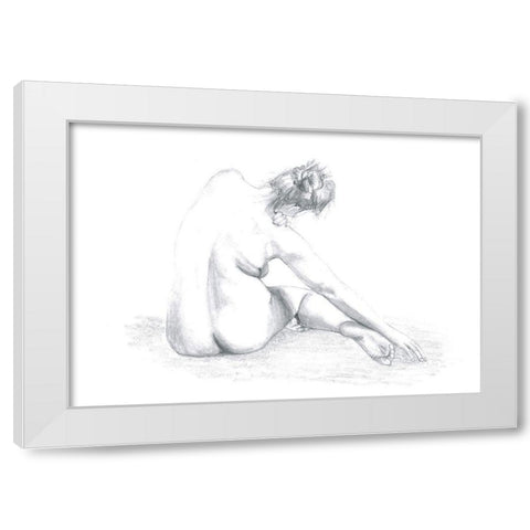 Sketch of a Woman White Modern Wood Framed Art Print by Uppsala Studio