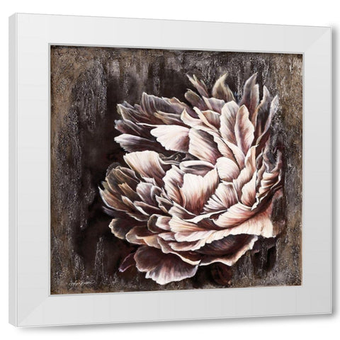 Pale Peony White Modern Wood Framed Art Print by Bawden, Angela