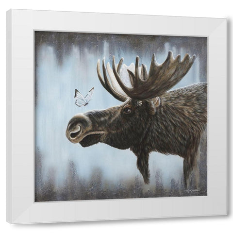 Butterfly Whispers White Modern Wood Framed Art Print by Bawden, Angela