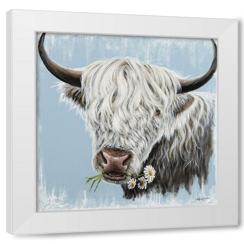 Daisy Coo White Modern Wood Framed Art Print by Bawden, Angela