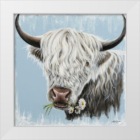 Daisy Coo White Modern Wood Framed Art Print by Bawden, Angela
