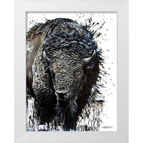 Prairie Giant   White Modern Wood Framed Art Print by Bawden, Angela