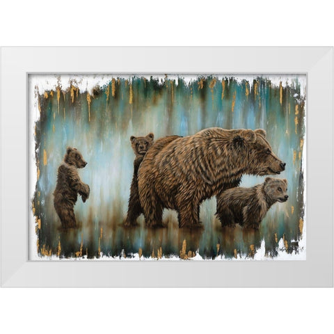 Mama Bears Protection White Modern Wood Framed Art Print by Bawden, Angela