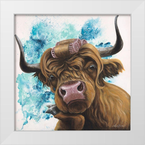 Curley Coo White Modern Wood Framed Art Print by Bawden, Angela