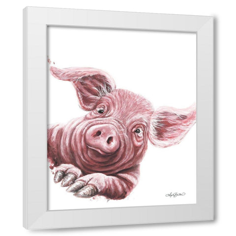 This Little Piggys Toes White Modern Wood Framed Art Print by Bawden, Angela