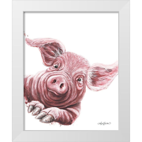 This Little Piggys Toes White Modern Wood Framed Art Print by Bawden, Angela