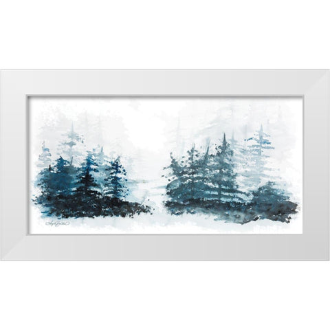 Blue Pine Forest II White Modern Wood Framed Art Print by Bawden, Angela