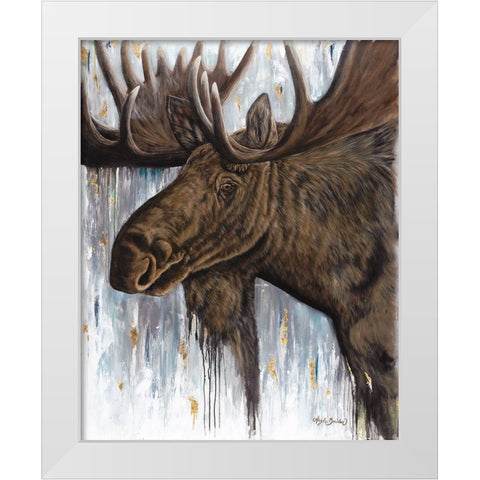 Brawny Bull White Modern Wood Framed Art Print by Bawden, Angela