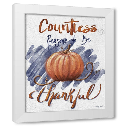 Countless Reasons to be Thankful White Modern Wood Framed Art Print by Bawden, Angela