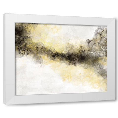 Waves of Gray and Yellow White Modern Wood Framed Art Print by Bawden, Angela
