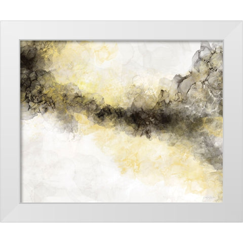 Waves of Gray and Yellow White Modern Wood Framed Art Print by Bawden, Angela