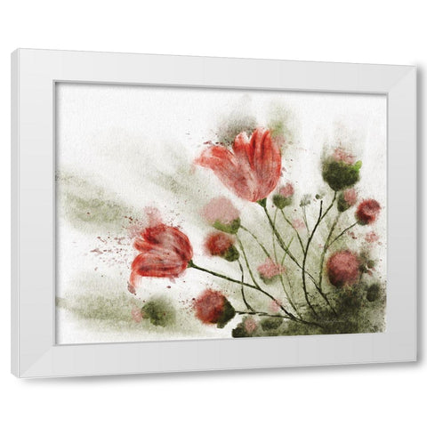 Floral Dreams White Modern Wood Framed Art Print by Bawden, Angela