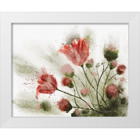 Floral Dreams White Modern Wood Framed Art Print by Bawden, Angela