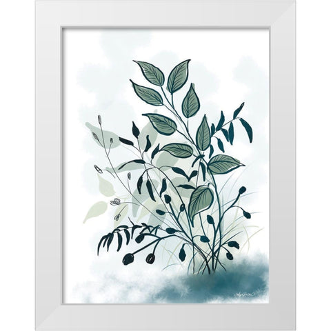 Inked Botanicals White Modern Wood Framed Art Print by Bawden, Angela