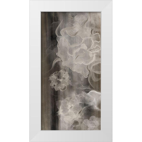 Mocha Flower Abstract White Modern Wood Framed Art Print by Bawden, Angela