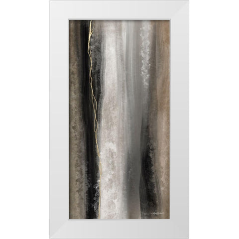 Mocha Java Gold Abstract White Modern Wood Framed Art Print by Bawden, Angela