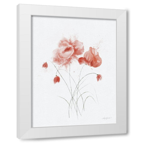 Pink Alcohol Ink Floral White Modern Wood Framed Art Print by Bawden, Angela