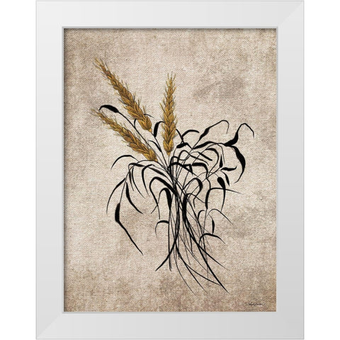 Wheat Grain White Modern Wood Framed Art Print by Bawden, Angela