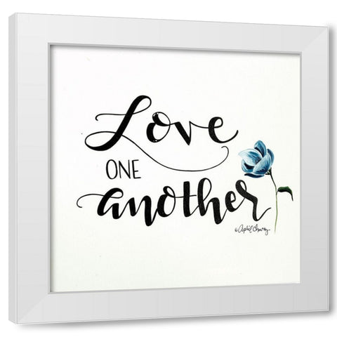 Love One Another   White Modern Wood Framed Art Print by Chavez, April