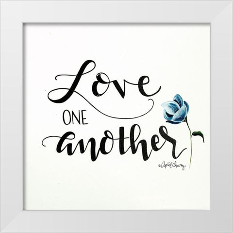 Love One Another   White Modern Wood Framed Art Print by Chavez, April