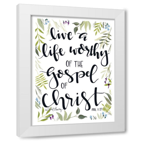 The Gospel of Christ    White Modern Wood Framed Art Print by Chavez, April