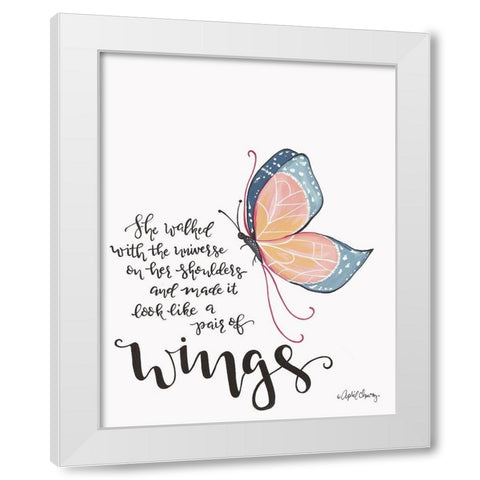 Wings White Modern Wood Framed Art Print by Chavez, April