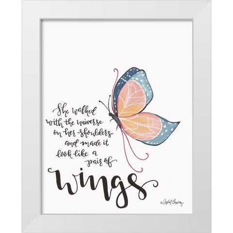 Wings White Modern Wood Framed Art Print by Chavez, April