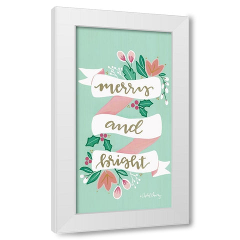Merry and Bright White Modern Wood Framed Art Print by Chavez, April