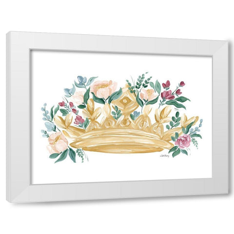 Flower Crown I White Modern Wood Framed Art Print by Chavez, April