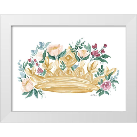 Flower Crown I White Modern Wood Framed Art Print by Chavez, April