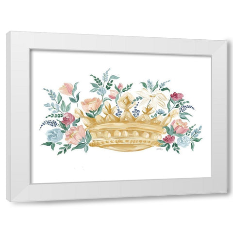 Flower Crown II White Modern Wood Framed Art Print by Chavez, April