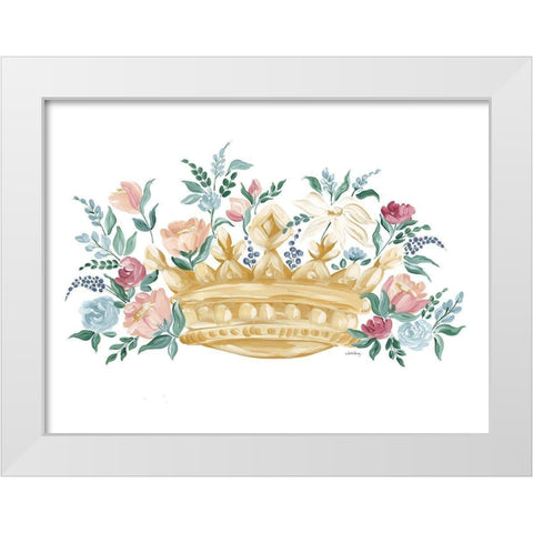 Flower Crown II White Modern Wood Framed Art Print by Chavez, April