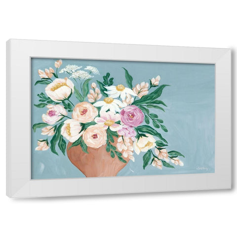 Blue Bouquet   White Modern Wood Framed Art Print by Chavez, April