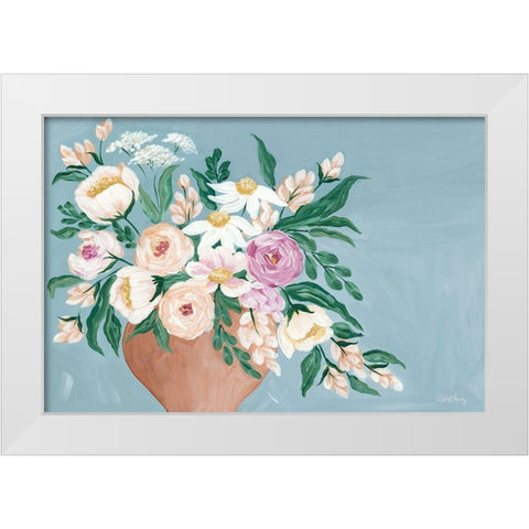 Blue Bouquet   White Modern Wood Framed Art Print by Chavez, April