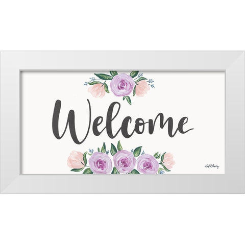 Welcome    White Modern Wood Framed Art Print by Chavez, April