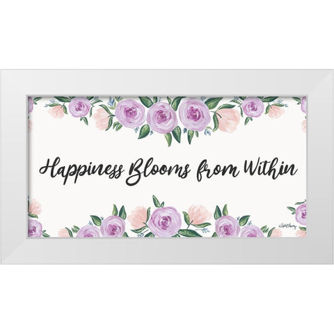 Happiness Blooms From Within White Modern Wood Framed Art Print by Chavez, April