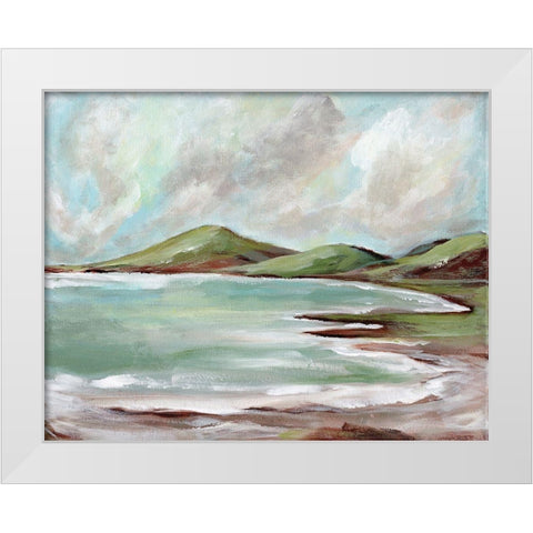 Green Hills by the Sea White Modern Wood Framed Art Print by Hilburn, Amanda