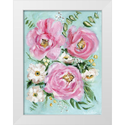 Pink Pretties White Modern Wood Framed Art Print by Hilburn, Amanda