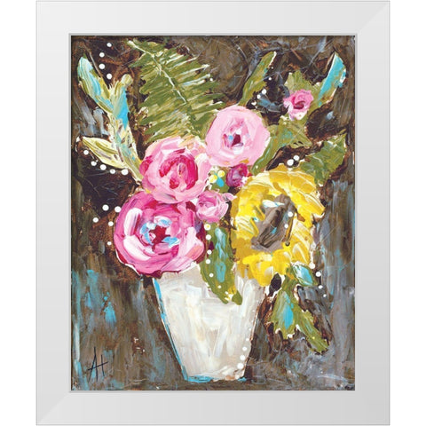 Warm Summer Floral White Modern Wood Framed Art Print by Hilburn, Amanda