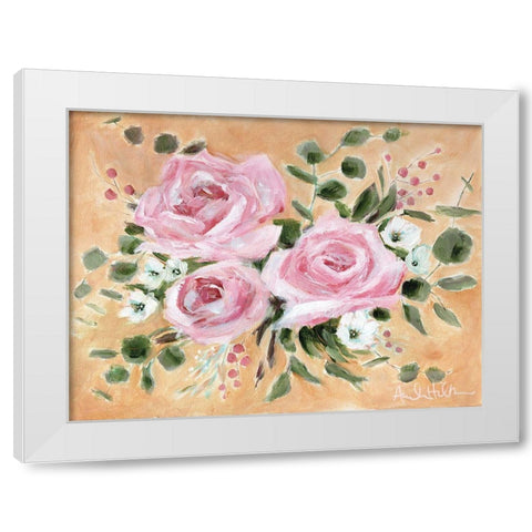 Sunshine and Roses White Modern Wood Framed Art Print by Hilburn, Amanda