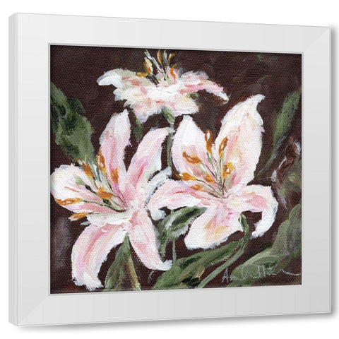 Stargazer Lily Trio White Modern Wood Framed Art Print by Hilburn, Amanda